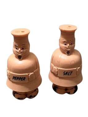 Vintage Mid-Century 1950's Figural Chef Salt & Peppers Shakers Set